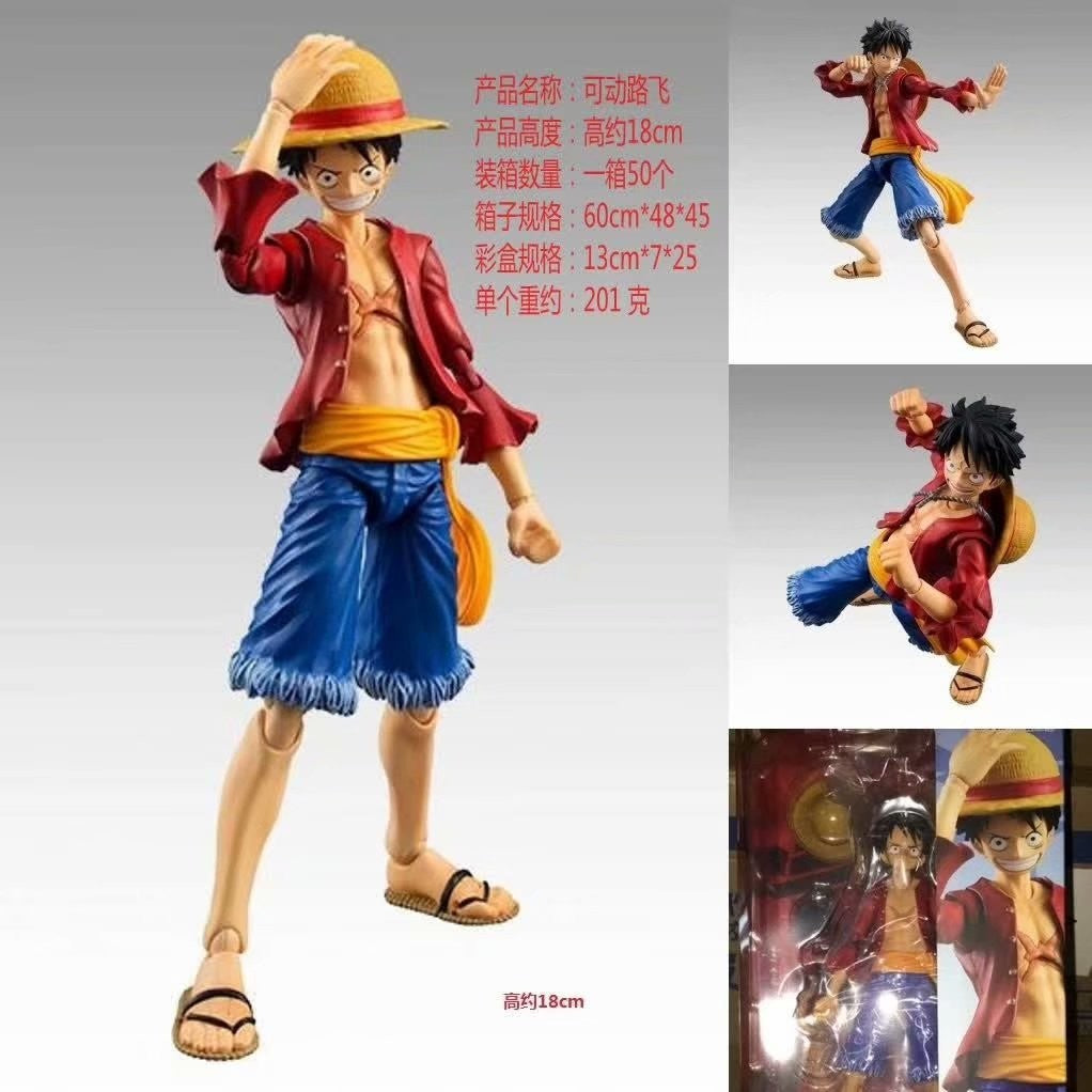 Anime One Piece Action Figure Zoro Luffy Ace Modelo Articulado Estátua Colecionável