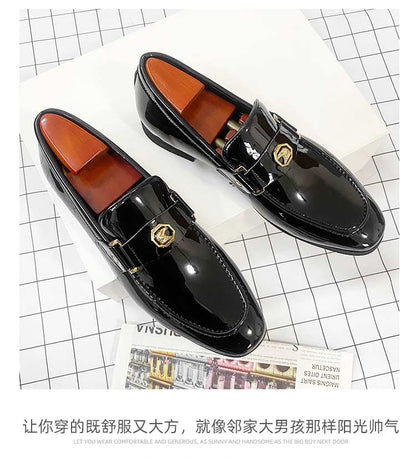 New Black Loafers Men Slip-On Round Toe Fashion Mens Dress Shoes Free Shipping Wedding Shoes for Men Size 38-47