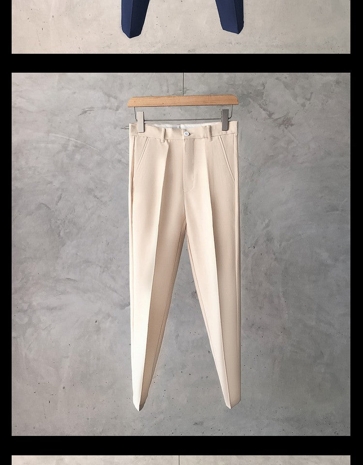 Slim Fit Trousers for Men Tressed Man Suits Pants Cheap Summer 2025 New in Dress Work Wear Elegant Suit Pants Clothes Z107