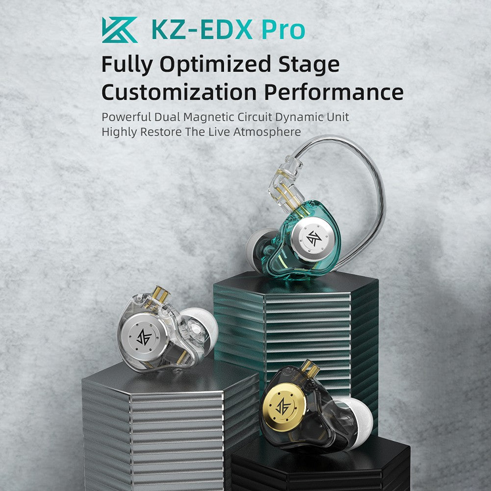 KZ EDX Pro Bass Earphones Sport Running Wired Hanging In Ear Headphones Stereo Noise Cancelling Headset Earbuds With Mic Gamer