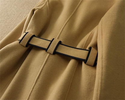 Women's Autumn Winter New Fashionable Style Loose Warm Wool Coat Mid-length