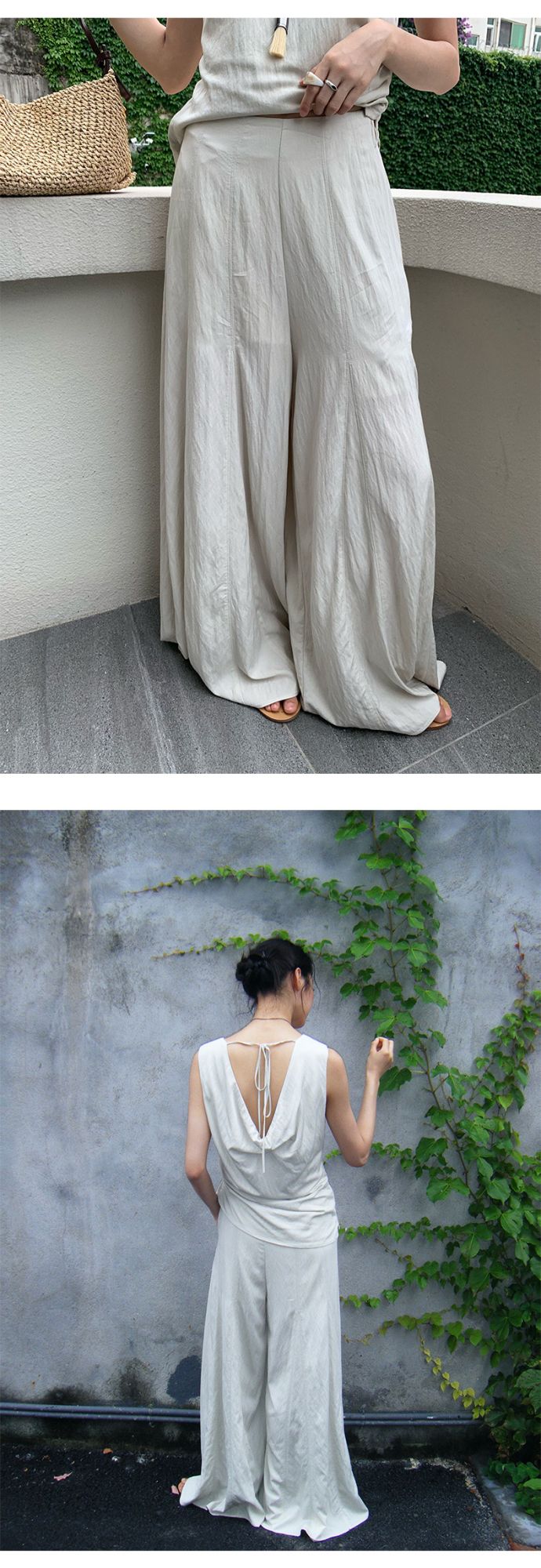 Neihe Summer Fashion Casual Wide Leg Denim Skirt Pants High-End Sensation Women's Long Pants Nine Points Seven Points Five Point