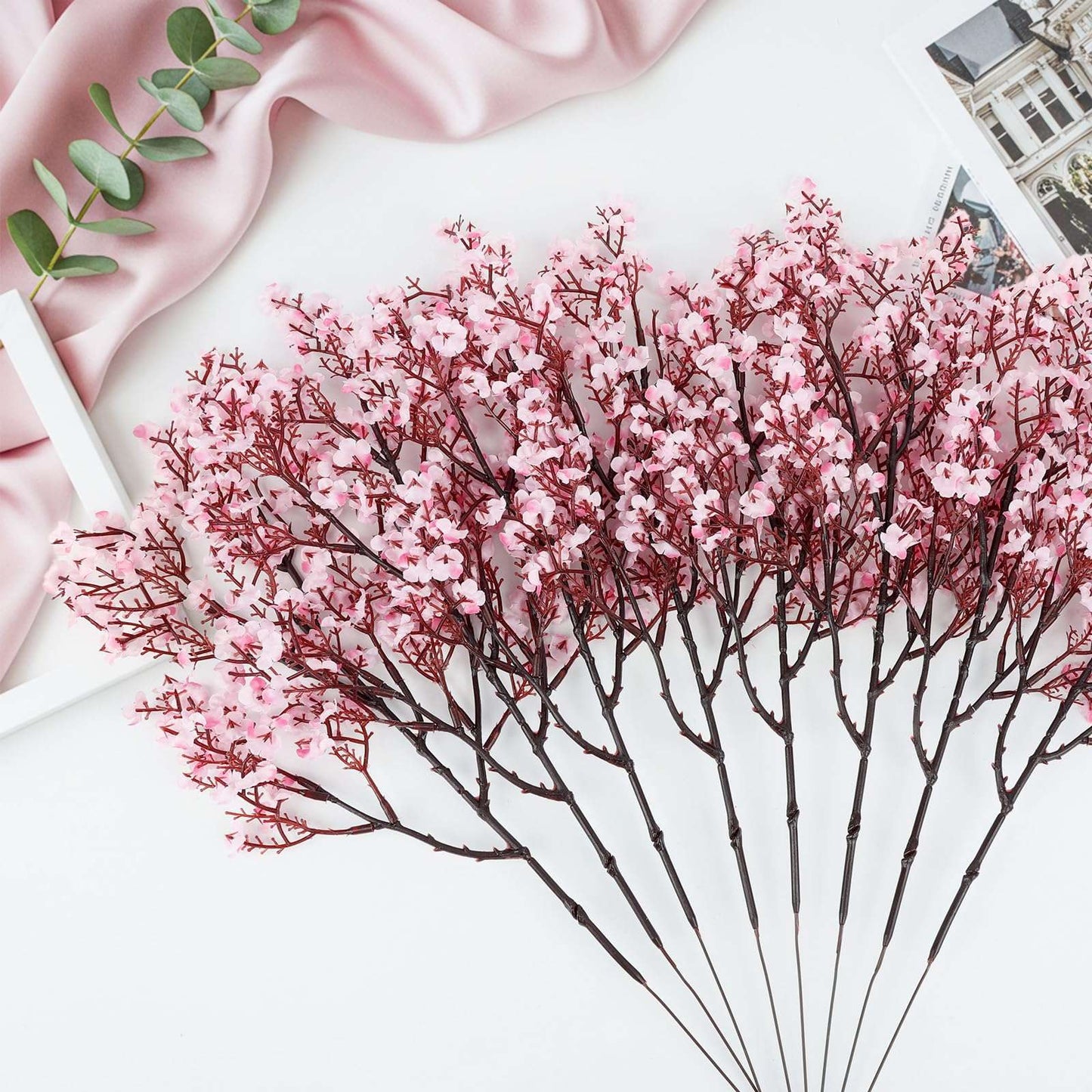 3/5 Pcs Artificial Baby's Breath Fake Flowers for Home Wedding Party Table Arrangements Farmhouse Decoration Faux Gypsophila