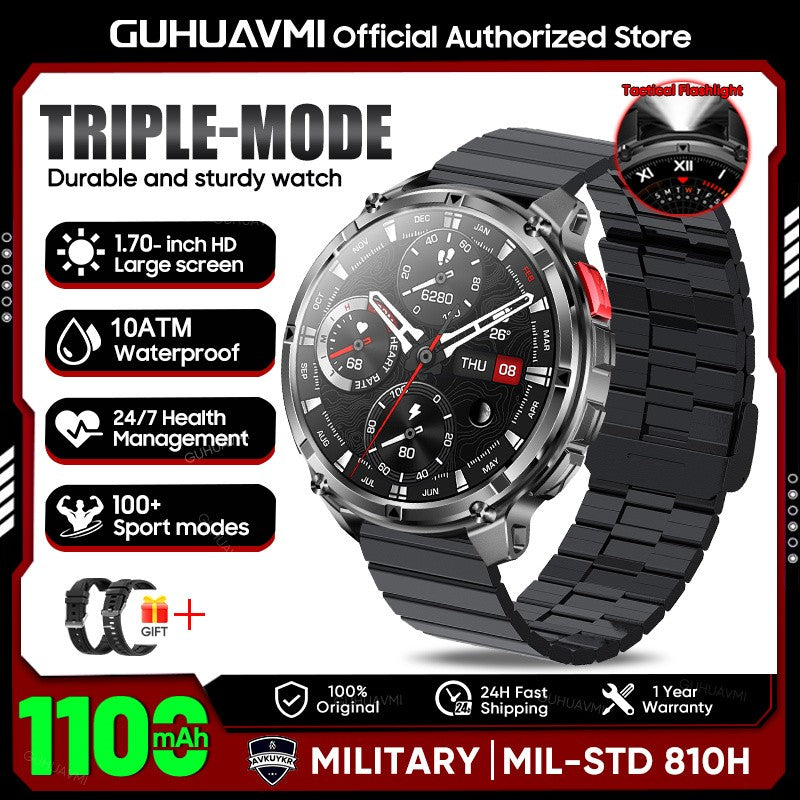 Smartwatch T-Rex 3 de Grau Militar, Bateria de 1100mAh, À Prova D'água 10ATM, GPS, Chamada Bluetooth, AMOLED HD, Masculino, Esportivo, Novo Modelo 2026