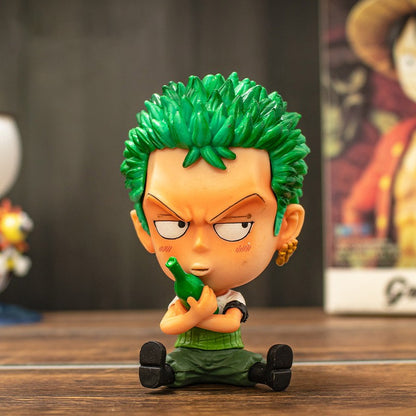 Bonecos Colecionáveis Fofos One Piece Versão Q Luffy Zoro Chopper Ace Boa Hancock Anime Blind Box Decoração de Mesa Carro Brinquedo Presente Infantil