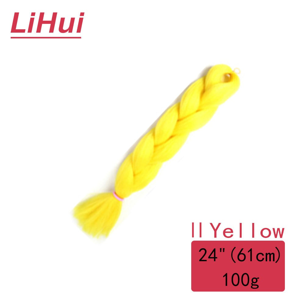 Cabelo Sintético Trança Jumbo 24 Polegadas Ombre Jumbo Extensão de Cabelo para Mulheres Tranças DIY Roxo Rosa Amarelo Cinza Lihu