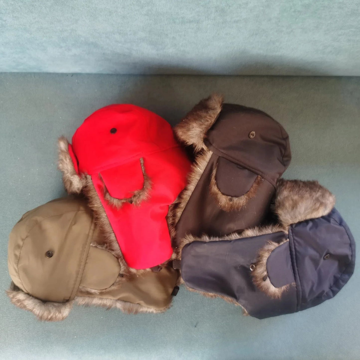 Chapéu de Inverno Unissex para Homens e Mulheres, Tipo Trapper, Aviador, Trooper, com Protetores de Orelha, Chapéu de Esqui, Novo Chapéu Bomber, Chapéu de Esqui Russo, Chapéu de Pelúcia Sintética