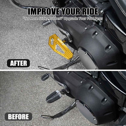 NICECNC Rider Footpeg Footrest For Harley Dyna Super Glide Custom 2006-2013 Street Bob Fat Bob Low Rider Wide Glide 1999-2017
