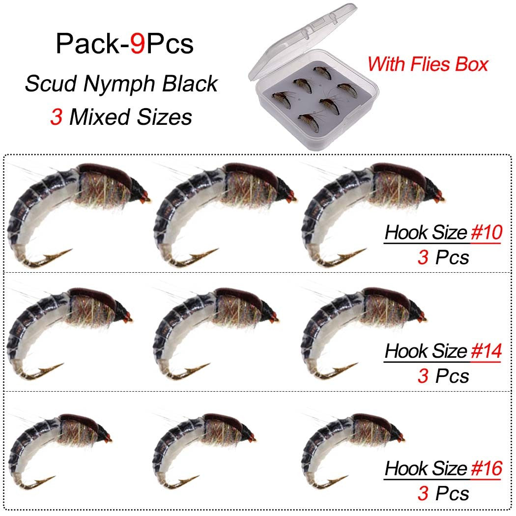 Iscas de Pesca-6/9 Peças/Caixa Ninfa Realista Isca de Camarão para Pesca de Truta Isca Artificial