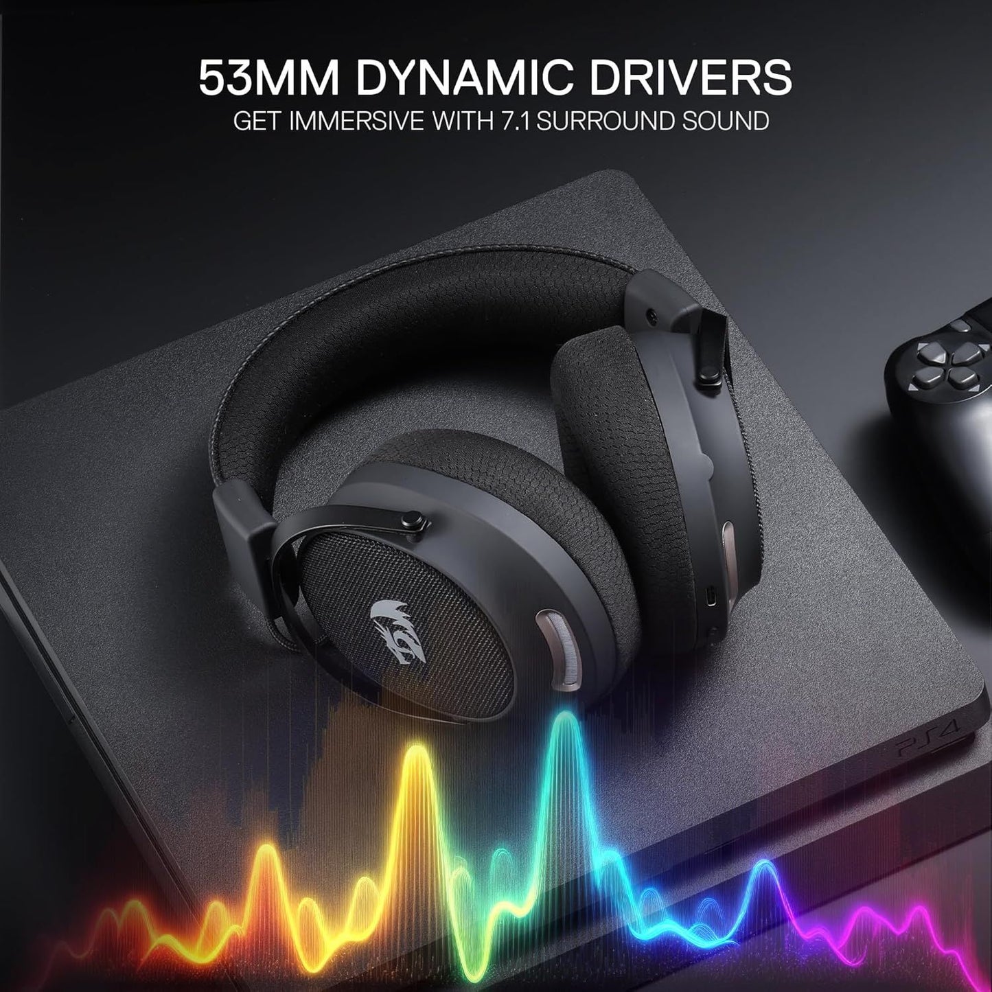 Headset Gamer Redragon H858, 2.4GHz/BT/Com Fio, Cinza