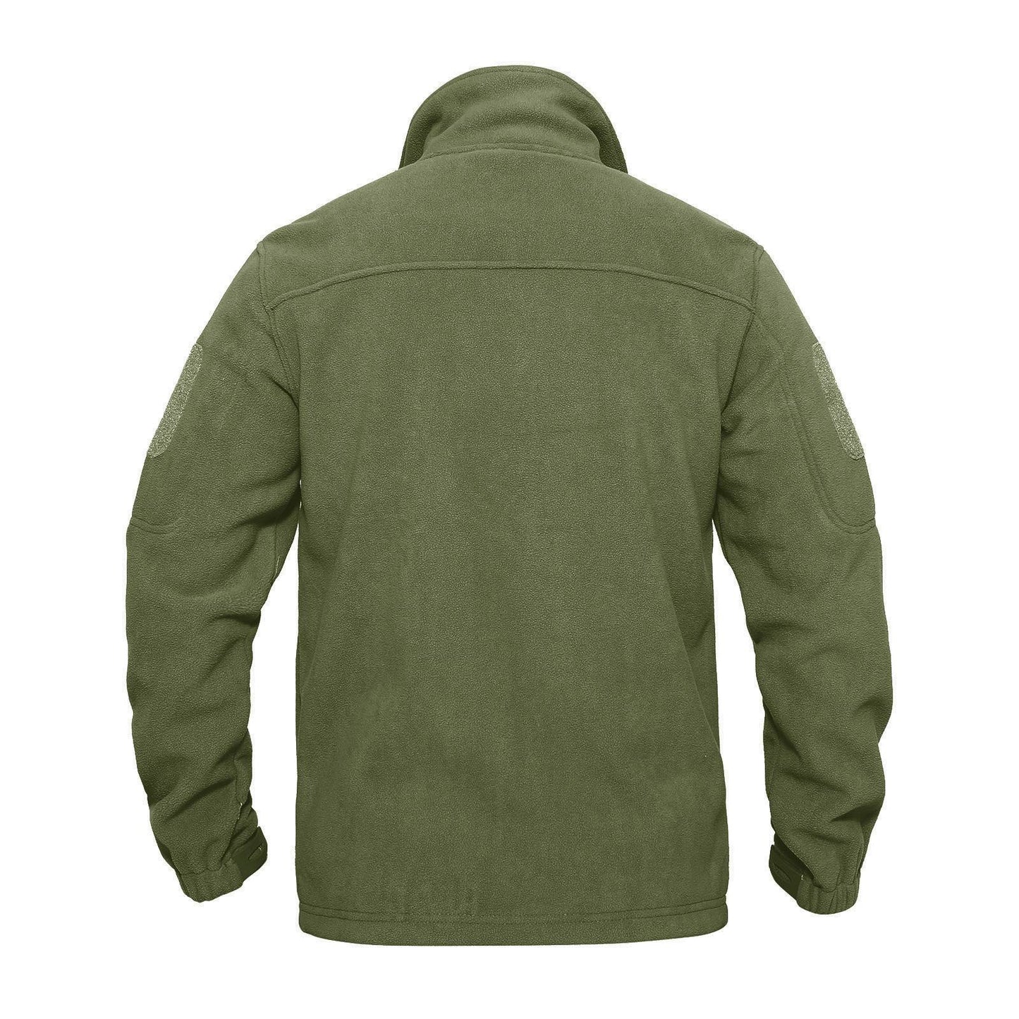 TACVASEN Full Zip Up Green Fleece Jacket Thermal Warm Work Coats Mens Zipper Pockets Jacket Hiking Training Outwear Windbreaker