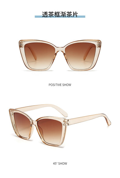Fashion Street Trend Cat Eye Sunglasses Women Leopard Square Frame Sun Glasses UV400 Lady Brand Designer Eyewear ????? ??? ?????