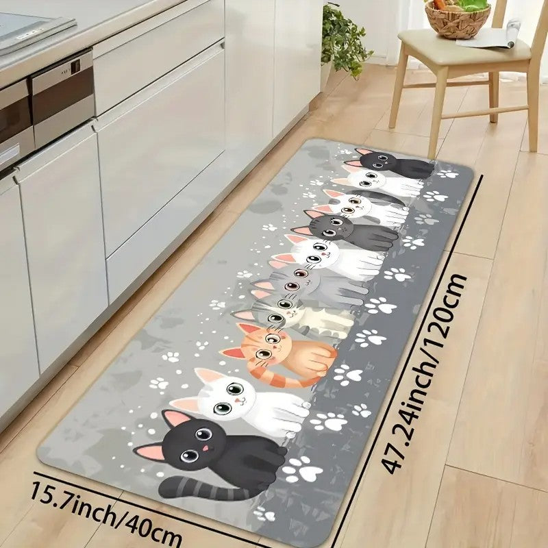VIKAMA Cartoon Cat Paw Non-Slip Washable Floor Mat--Game Room Rug for Living Room, Bedroom,Home Decor, With Bathroom Accessories