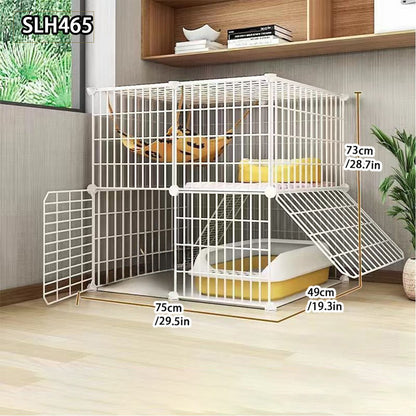 Grande Gaiola de Gato para Uso Doméstico, Vila de Gatos Gigante Interna, Estrutura de Escalada para Gatos com Espaço Livre de Várias Camadas, Casa de Gatos Luxuosa, Casa de Gatos