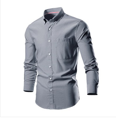 Button Down Collar Men's Long Sleeve Shirt, Single Breasted Shirts, Blue Black Gray Green Yellow Red Top Men Camisa M-5XL 6XL