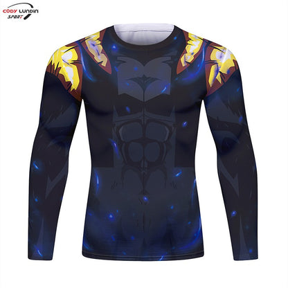 Gym Compression Shirt Men Anime GOKU Cosplay Costume T-Shirt Quick Dry  Long Sleeve Fitness Bodybuilding Workout Sport Shirts