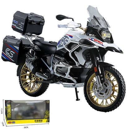1:10 R1250GS Adventure Moto de Liga Leve Die Cast Modelo de Veículo Coleção Som e Luz Off Road Motocicleta Brinquedos Carro