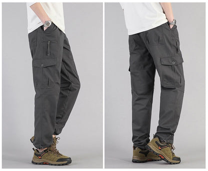 Big Size Men's Casual Sports Pants Stretch Waist Tactical Cargo Pants Man Hiking Pants Joggers Cotton Trousers