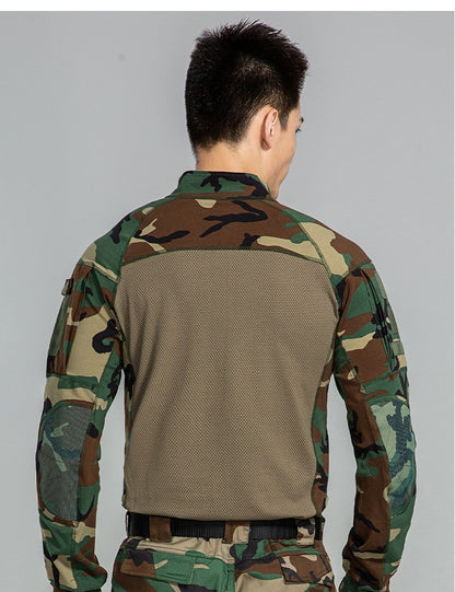 Men Outdoor New Tactical Camo Frog Shirts Wear Resistant Scratchproof Breathable T-shirt Climbing Combat Hunting Men Shirt