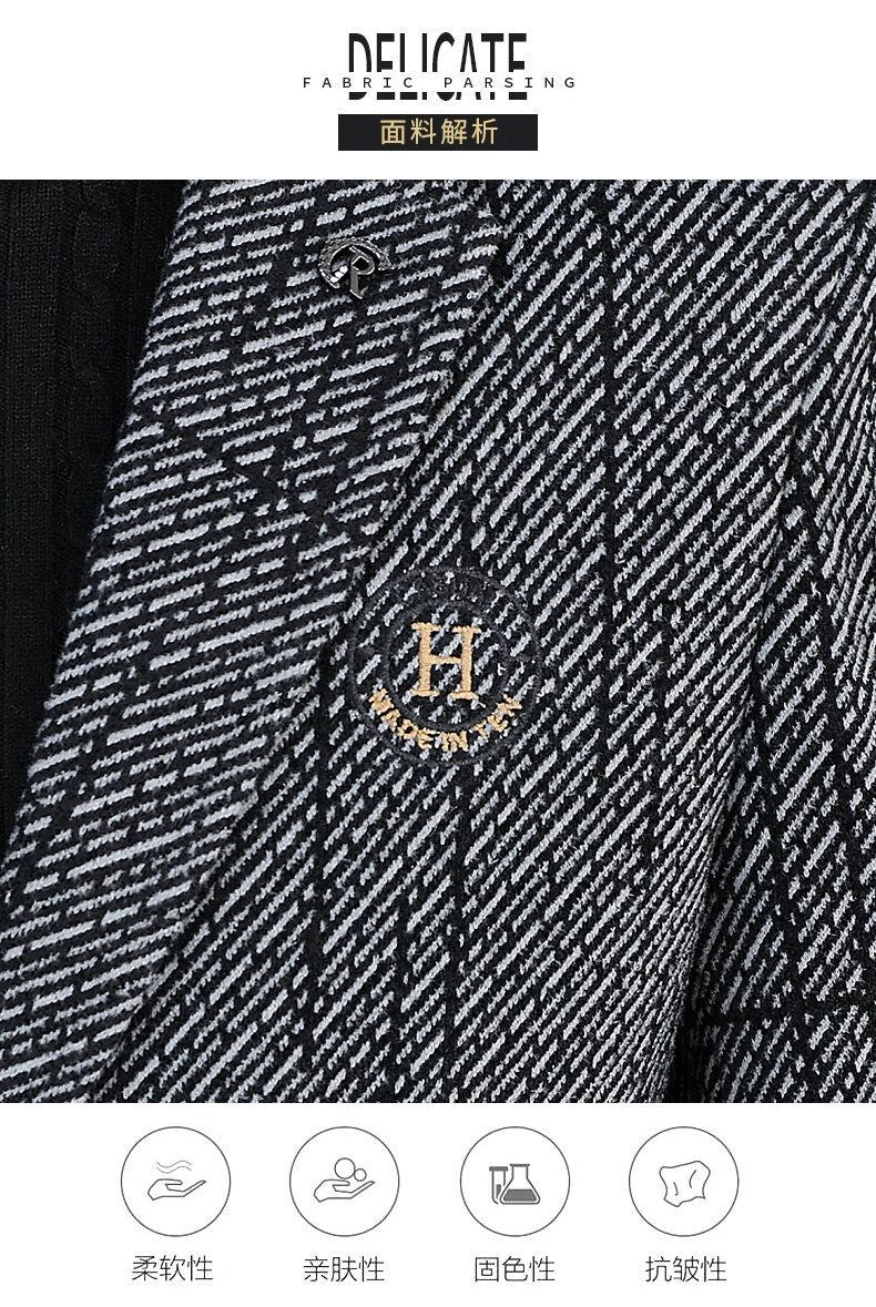 2026 Men's Striped Embroidered Casual Wool  blazer