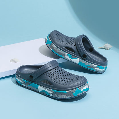 New Men's Sandals Driver Shoes EVA Light Slippers Unisex Colorful Camouflage Decoration Summer Beach Shoes Zapatos Hombre