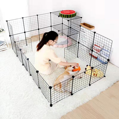 Painéis de Cerca para Pets DIY, Painéis Simples de Malha de Arame para Gaiolas de Coelhos, Gatos e Cães, Cercas Empilháveis e Montáveis, Gaiolas Multifuncionais