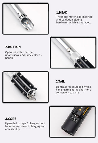 TXQSABER Anakin Lightsaber Natal Laser Pixel placa RGB Smooth Swing Punho de Metal com Lâmina de Tira de LED SDCard Proffie