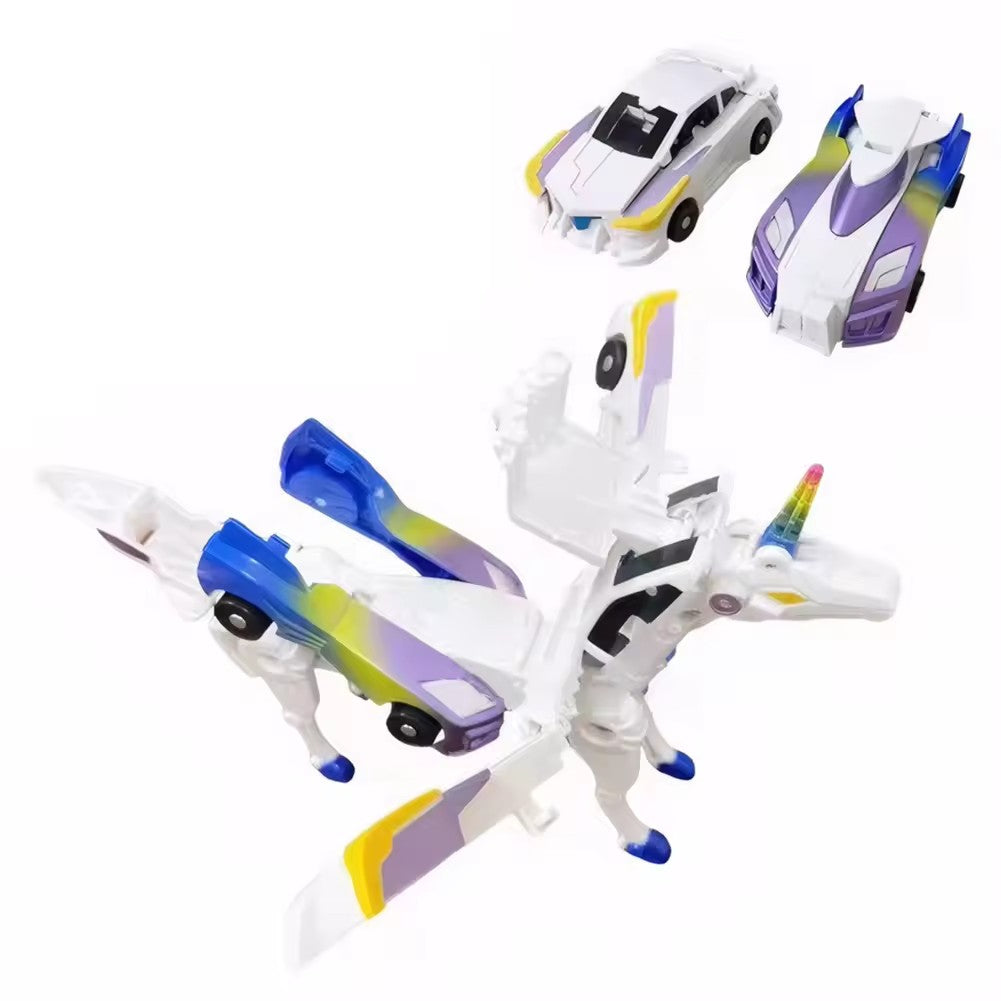 Unicorn Transformer: Brinquedo Carro Mágico de Transformação Super Combinação 2 em 1 Carro Magnético de Colisão que Transforma Brinquedo DIY para Crianças