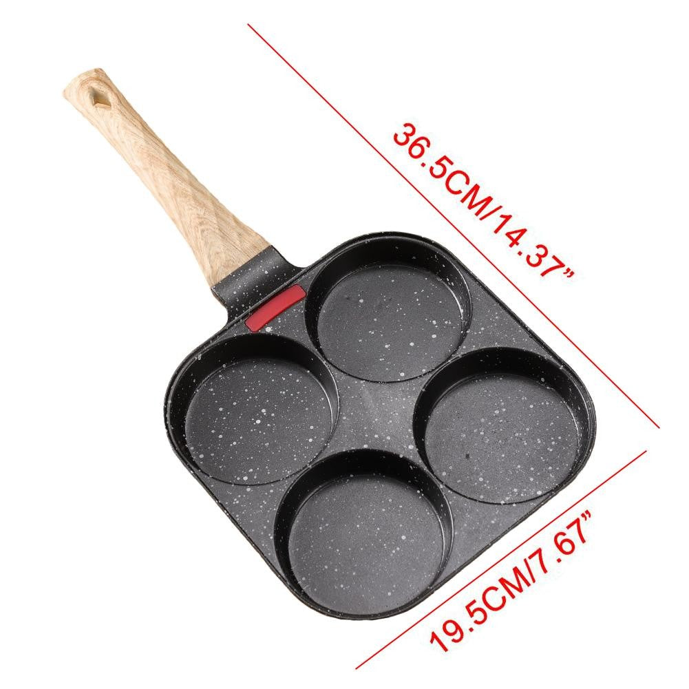 Frigideira de 4 Ovos Antiaderente para Café da Manhã, Mini Panquequeira Japonesa para Omeletes, À Prova de Ferrugem, Fritadeira para Cozinha Doméstica