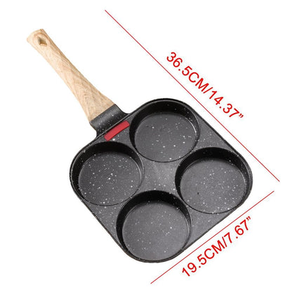 Frigideira de 4 Ovos Antiaderente para Café da Manhã, Mini Panquequeira Japonesa para Omeletes, À Prova de Ferrugem, Fritadeira para Cozinha Doméstica