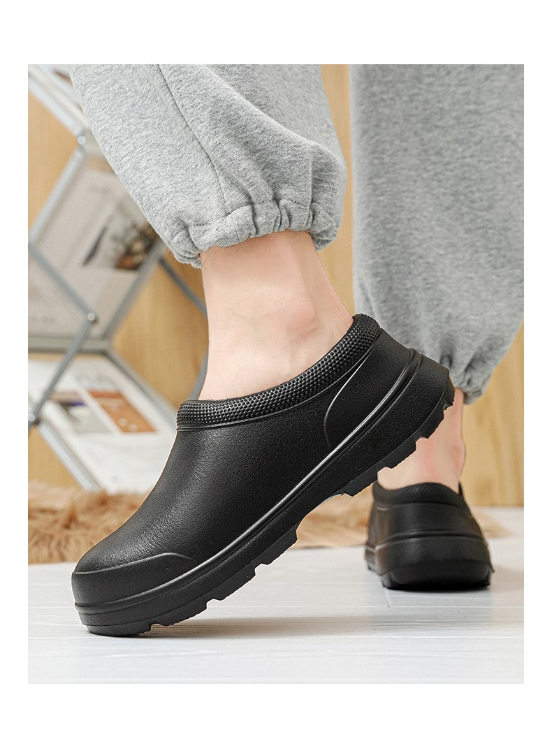 Chef shoes four seasons soft sole anti-slip oil-proof waterproof kitchen work shoes men's sandals garden shoes outdoor slippers