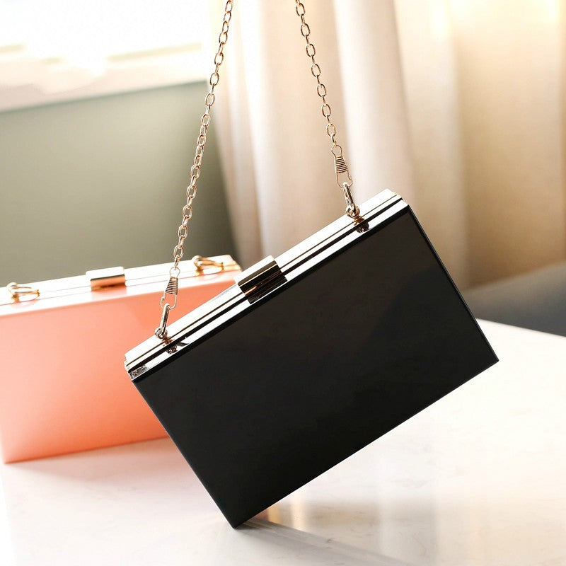 Clear Acrylic Box Evening Clutch Bags Women Boutique Chain Transparent Woman‘s Clutch Bag Purse and Handbags Wedding Party Ins