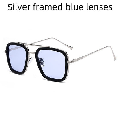 New Men's And Women's Metal Sunglasses European And American Fashion Trend Iron Man Same Style Small Frame Glasses UV400