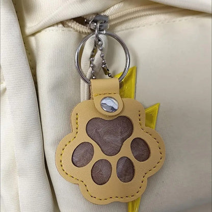 Chaveiro de Couro para Lembranças de Pelo de Pet, Medalhão Memorial para Guardar Pelo de Cão ou Gato, Lindo Presente de Luto por Pet, Chaveiro de Bolsa de Lembrança