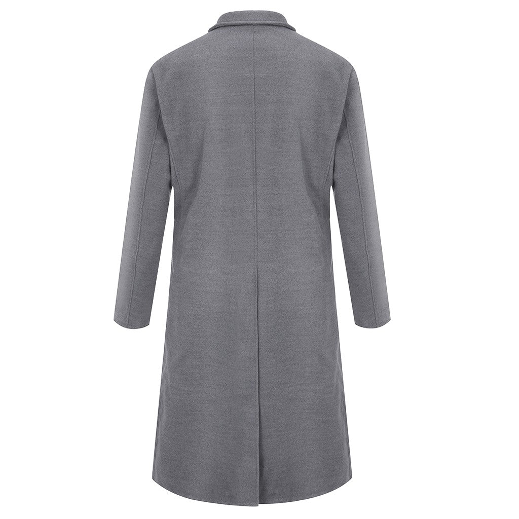 Korean Trend Men's Loose Casual Single-breasted Overcoat Autumn Winter Fashion New Long Sleeve Woolen Long Coat 2023