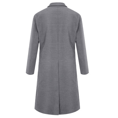 Korean Trend Men's Loose Casual Single-breasted Overcoat Autumn Winter Fashion New Long Sleeve Woolen Long Coat 2023