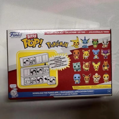 Bitty Funko Pop Pokémon Pikachu Bulbasaur Charmander?? Boneco Miniatura Genuíno 4 Pacotes Série Decoração Modelo de Boneco de Ação Colecionável