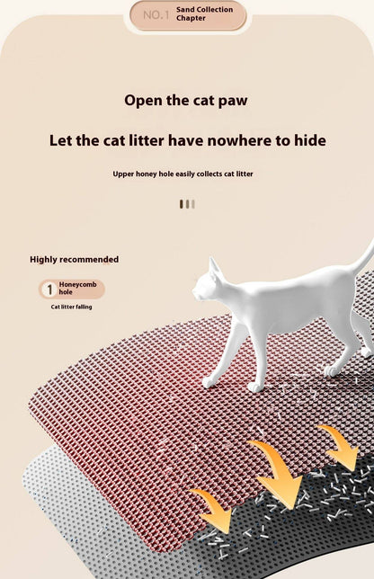Cat Litter Mat 2-Layer Design Premium Sand Trapping Technology Waterproof Base Non-Slip Pet Floor Protector for Indoor Kittens