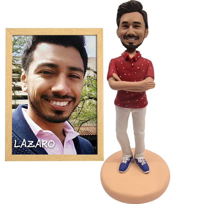 Custom Handmade Bobblehead Figure, Personalized Clay Doll on Photos,Real person figurine 3D Customization,Christmas Gift for Men