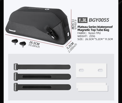 Rhinowalk Bicycle Top Tube Bag Waterproof Bike Front Frame Storage Bag Screw & Strap fixed Cycling Travel For MTB Road Gravel