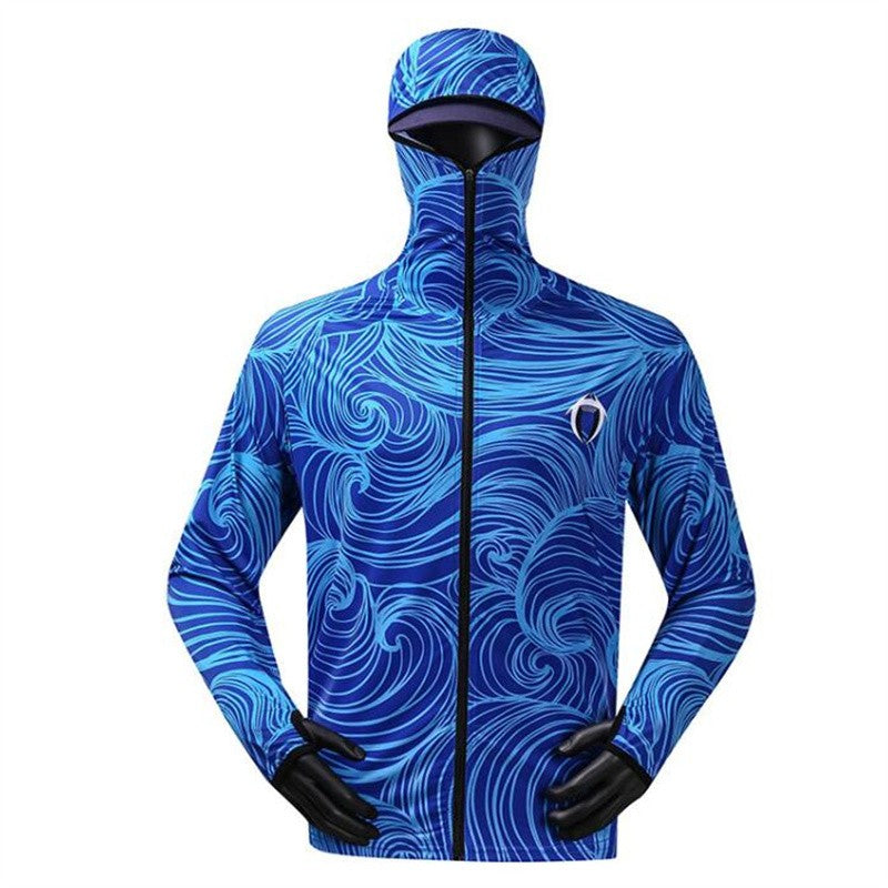 Moletom Profissional de Pesca com Máscara Anti-UV Protetor Solar Roupas de Proteção Solar Camisa de Pesca Respirável Secagem Rápida Camisa de Pesca