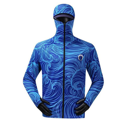 Moletom Profissional de Pesca com Máscara Anti-UV Protetor Solar Roupas de Proteção Solar Camisa de Pesca Respirável Secagem Rápida Camisa de Pesca