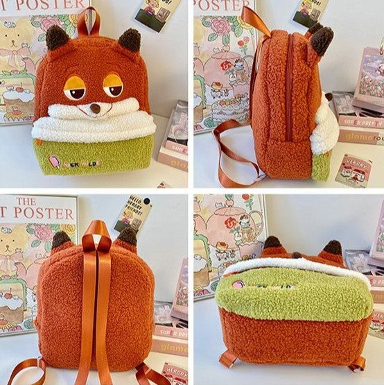 Mochila de pelúcia fofa Disney Nick e Judy, mochila de desenho animado ultraleve de grande capacidade, bolsa de boneca para estudantes, presente infantil