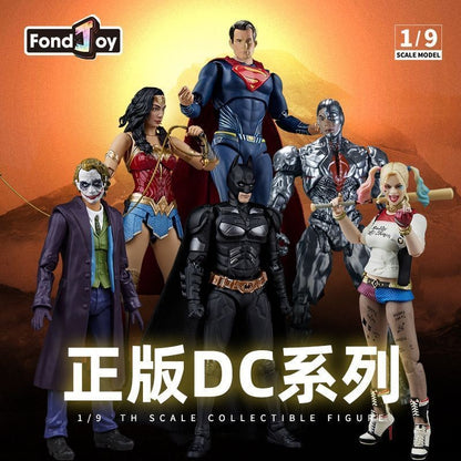 Série Original Autêntica de Colecionador DC Comics FondJoy: Bonecos de 7 polegadas Batman, Superman, Ciborgue, Arlequina, Mulher-Maravilha, Coringa