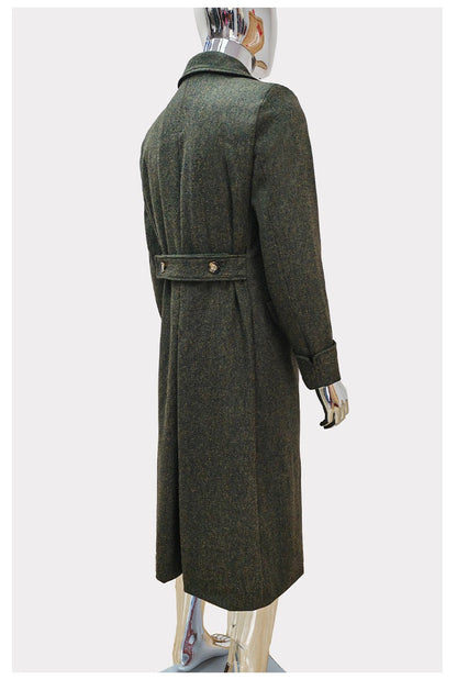 Nerazzurri Autumn Winter Long Luxury Elegant Chic Thick Warm Woolen Polo Coat for Men Double Breasted Wool & blends Overcoat