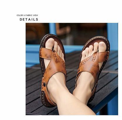 Sandals for men summer breathable and anti slip herringbone sandals dual-use for both external and soft soled men's beach shoes