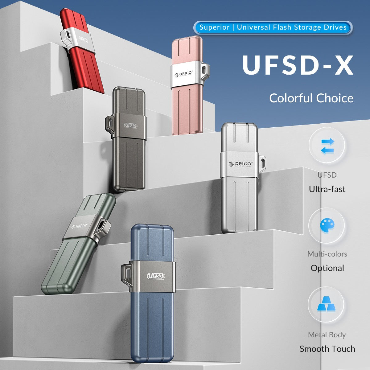 ORICO All Metal 512GB USB Flash Drive 411MB/S Pen Drives 256GB 128GB 64GB USB Stick Type C Pendrives Memory Stick U Disk
