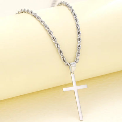 Novo colar de pingente de cruz masculino e feminino, joias de ouro minimalistas, colar masculino e feminino