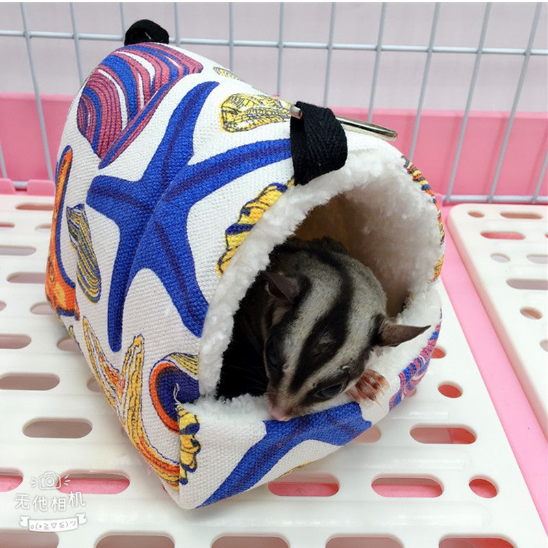 Ninho de Hamster Bolsa de Mel Esquilo Ramo de Flor Brilhante Porquinho-da-índia Porco-da-holanda Gato Longo Suprimentos de Aquecimento de Inverno para Animais de Estimação Gaiolas de Algodão