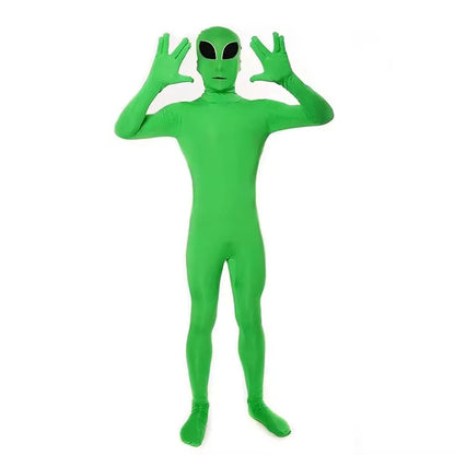 Extraterrestrial-themed Onesie Cosplay Costume with Adjustable Sizing, Unisex Creative Themed Sleepwear Party Attire